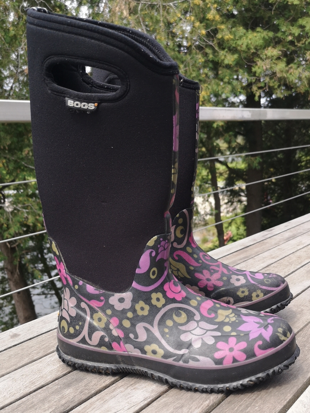 Tall Bogs w flower pattern